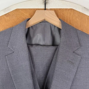 Pronto Uomo Suit Mens 44L Gray 2 Button Wool Polyester Blend 3 Piece Pants 36x31 - Picture 1 of 24