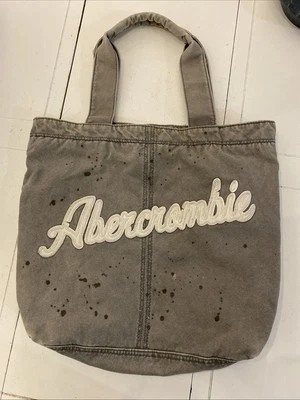 ABERCROMBIE & FITCH New York Canvas Shoulder Tote Bag Stitched Y2K Grunge Skater - Image 1 of 4