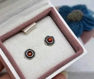 VERPACKT Original Pandora Silber Rosenblätter Granat Ohrstecker 💕 925 ALE  - Bild 1 von 10