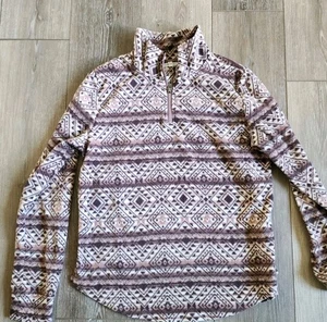 Maurices Acogedor Otoño Invierno Pullover Azteca Cuarto Cremallera Polar Marrón Beige Pequeño B6 - Imagen 1 de 3