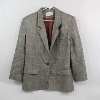 Vintage JH Collectibles Women's Size 8 Plaid Blazer One Button Classic Style - Image 1 of 4