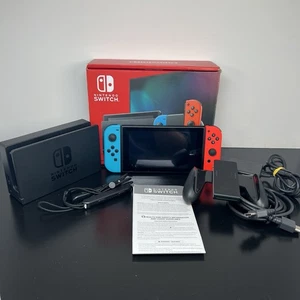 Nintendo Switch with Neon Blue and Neon Red Joy-Con (HAC-001-01) - Picture 1 of 15