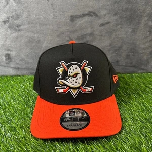 New Era Anaheim Ducks Snapback Hat Hockey Cap Adjustable Black Orange Mens NWT - Picture 1 of 9