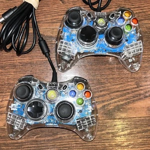 2x AfterGlow PL-3602 Wired Controller Microsoft XBOX 360 Blue Set Pair AX.1 - Picture 1 of 11