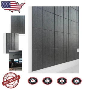Azulejos de pared de fieltro acústico personalizables - Juego de 24 piezas gris negro para oficina en casa - Imagen 1 de 8