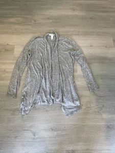 Maglione cardigan White House Black Market Marled nero/grigio taglia S aperto davanti - Foto 1 di 4
