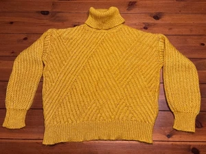 hem & thread Goldenrod Rollkragen Häkel Pullover Geometrisch Kuschelig Langarm MED - Bild 1 von 16