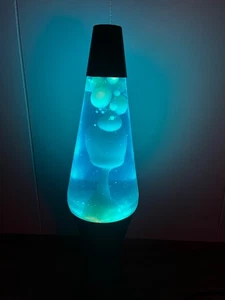 Vintage Lava Lite Lamp Black with Blue Lava - Picture 1 of 5