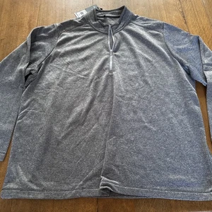 NWT Adidas Mens Brushed Terry Quarter-Zip Pullover Heathered Black Golf 3XL - Picture 1 of 6