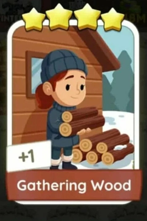1x Gathering Wood- 🎲 Monopoly Go Digital Sticker TRADE CARD - Image 1 of 1