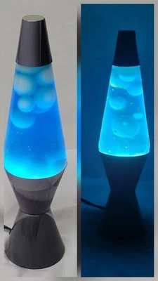 Лавовая 14,5-дюймовая геометрическая монохромная новинка настольная лампа серая и синяя - Изображение 1 из 4