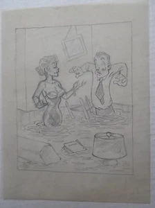 AL KILGORE dibujo a lápiz 8 x 10 CUBIERTA DE PISO SEMANAL revista dibujos animados AKd401 - Imagen 1 de 2