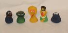 Lot de 5 marionnettes à doigts vintage Sesame Street Muppets années 1970 Oscar Cookie Monster ++