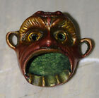 Ghost Tribal Face Colored Pencil Holder Brass Vintage Head Style Table Organizer