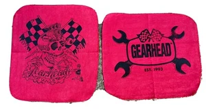 Set of 2 Gearhead Brand Shop Rags Hot Rods Kustom Kulture Lowbrow Cars Engines - Picture 1 of 6