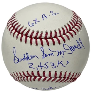 Sam McDowell Signed ROMLB Baseball w/ 4 Insc Beckett Witness BAS COA Cleveland - Picture 1 of 4