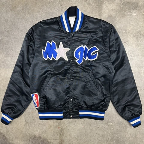 Vintage Orlando Magic STARTER Snap Satin Jacket NBA Authentics Sz M Shaq Penny Cover