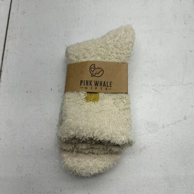 Pink Whale Gifts Ivory Fuzzy Socks Womens One Size - Image 1 of 3