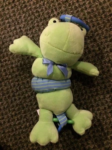 Koala Baby Plush Frog Stroller Crib Toy RIBBITS Shakes Green Pull EUC 9" - Picture 1 of 5