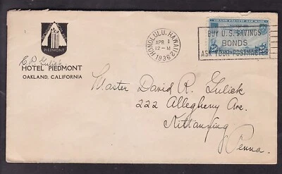 ADVERTISING - HOTEL PIEDMONT 1936, OAKLAND, CALIFORNIA - Image 1 of 2