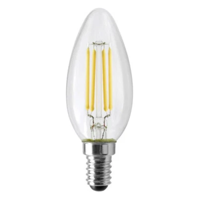 Satco S12115 4.5W Torpedo Euro E14 Clear 3000K Warm White 120V LED Filament Bulb - Image 1 of 4
