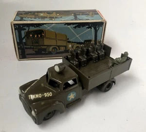 Vintage Tekno 950 / 951 Army Troop Truck - Boxed - Foto 1 di 16