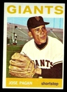 1964 Topps Jose Pagan #123 San Francisco Giants Crease Free EM Baseball Card - Picture 1 of 2