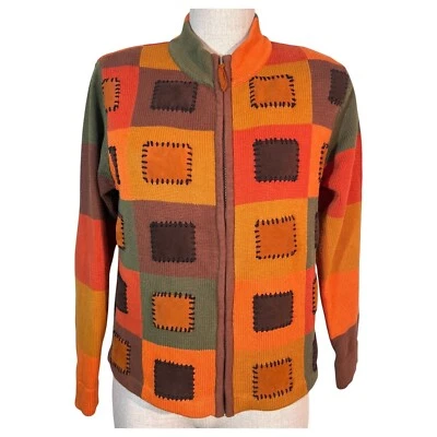 Suéter Cárdigan Christina Rotelli Parisino Patchwork Talla PS Algodón Colorblock Foto 1 de 4