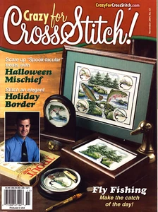 Crazy for Cross Stitch Magazine November 2001 #67 Halloween Fly Fishing Holiday - Picture 1 of 8