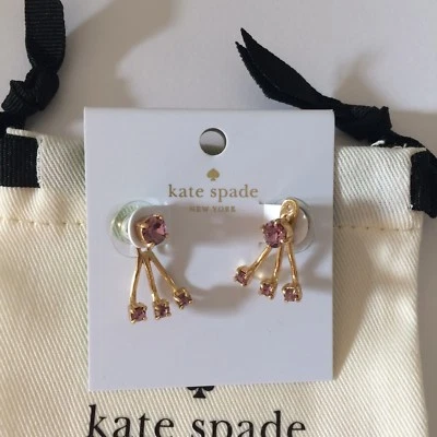 NWT KATE SPADE Earrings Rose Stone Gold Tone  LILACPETAL O0RU1801 $48 - Image 1 of 3