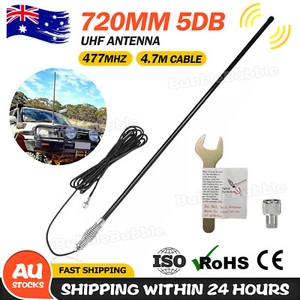 UHF Antenna 5 DBi CB Radio Fiberglass Black 720 MM For GME UNIDEN ORICOM - Picture 1 of 9
