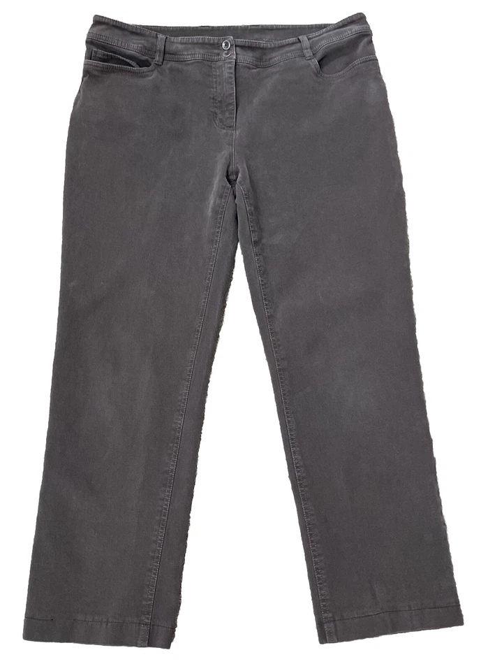 Eileen Fisher Sz PL 14/16 Petite Stretch Micro Corduroy Wide Leg Pant Brown - Image 1 of 4