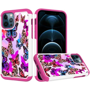 Beautiful Design Hybrid Case BUTTERFLIES For iPhone 13 - Picture 1 of 3