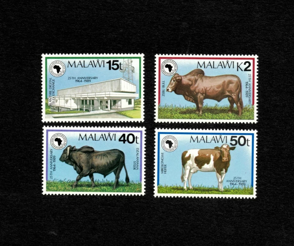 CLÁSICOS DE COLECCIÓN - Malawi - 25 aniversario del banco - Juego de 4 estampillas - MNH Foto 1 de 1