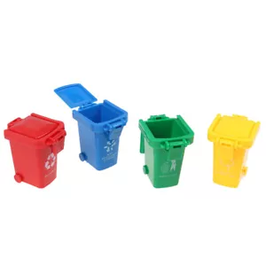 Kid 4pcs/set Trash Can Toy Garbage Truck Cans Curbside Vehicle Bin Toys *P_ - Picture 1 of 10