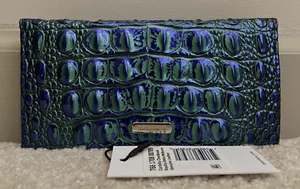 Brahmin Melbourne Cordelia Checkbook Cover + Pen ROYALTY OMBRE Blue Green NWT - Picture 1 of 11
