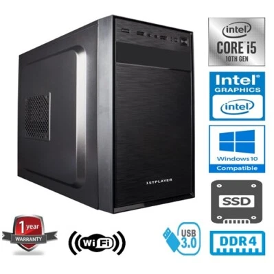 INTEL CORE i5 10400 4.3GHZ 6 CORE 8GB RAM 240GB SSD HOME / BUSINESS PC - Image 1 of 4