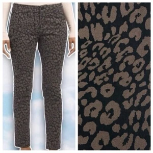 Sanctuary Leopard Twill Ankle Pant Size 30 Skinny Leg Career Retro Cheetah Boho - Picture 1 of 8