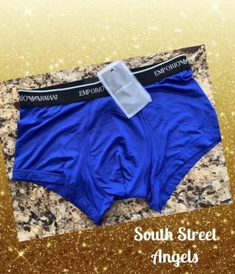 EMPORIO ARMANI ~ BAÚL DE MICROFIBRA ESENCIAL PARA HOMBRE AZUL GENCIANA / CALZONCILLO PEQUEÑO Foto 1 de 4