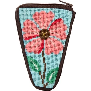 Herrschners Rosa Flores Puntada y Cremallera Estuche Tijera Kit Punta de Aguja - Imagen 1 de 1