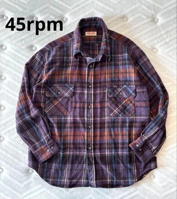 Camisa de franela a cuadros de lana vintage años 90 45 rpm hecha en Japón Foto 1 de 4