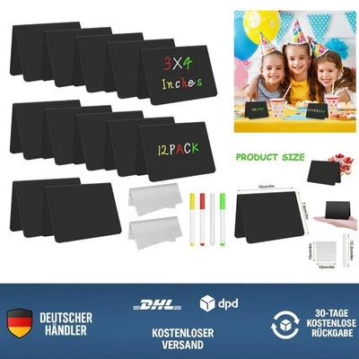 Mini Kreidetafel Set 12 Stück Tischschilder für Buffet Hochzeit Party Café wi... - Bild 1 von 4