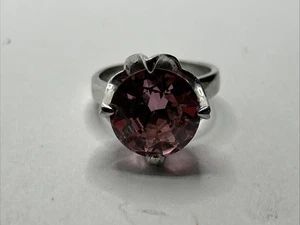 Anillo de hielo rosa vintage de plata de ley 925 talla 6,25 - Imagen 1 de 6