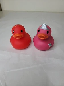 2 Infantino Gummienten gepunktet und Prinzessin Spielzeug Vintage  - Bild 1 von 14