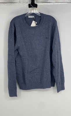 Calvin Klein Mens Blue Cotton Long Sleeve Pullover Sweater Size Large - Image 1 of 4