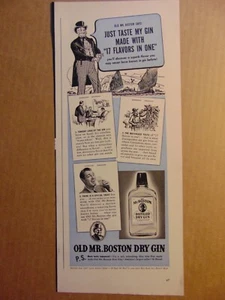 1940 OLD MR. BOSTON DRY GIN Made with 17 Flavors vintage art print ad - Picture 1 of 1