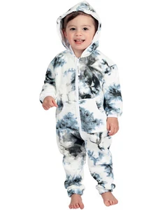 TieDye schwarzer Hoodie ohne Fuß für Kleinkind Einteiler - Bild 1 von 5