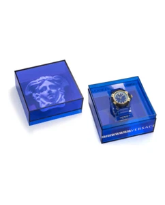 Versace Transparent Active Tecc Icon Collection Blue New Unisex Watch 42mm - Picture 1 of 6