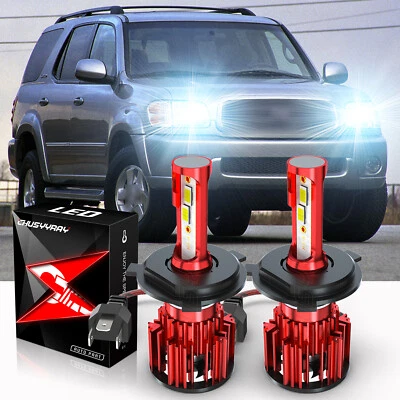Pair H4 9003 LED Headlight High/Low Bulbs 6000K For Toyota Sequoia 2001-2007 - Image 1 of 4