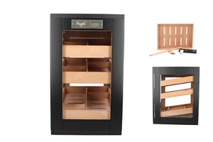 Angelo Humidor Cabinett schwarz matt digitales hygrometer Zedernholz - Bild 1 von 2
